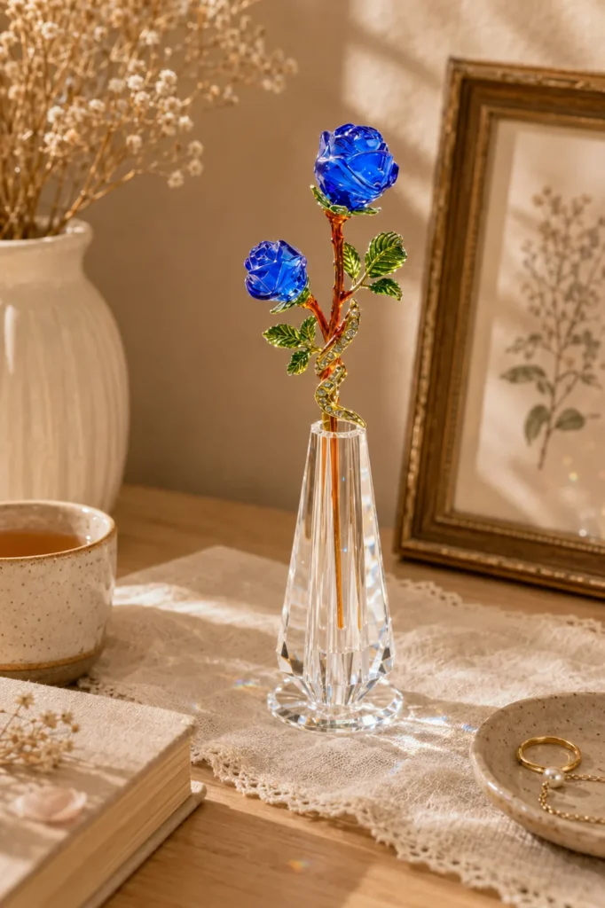 The Blue Crystal Rose That's Doing the Most, Respectfully