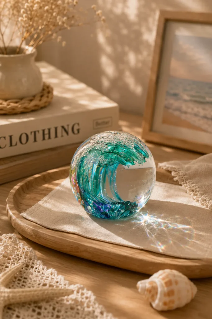 The Glass Wave Ball With a Whole Ocean Trapped Inside
