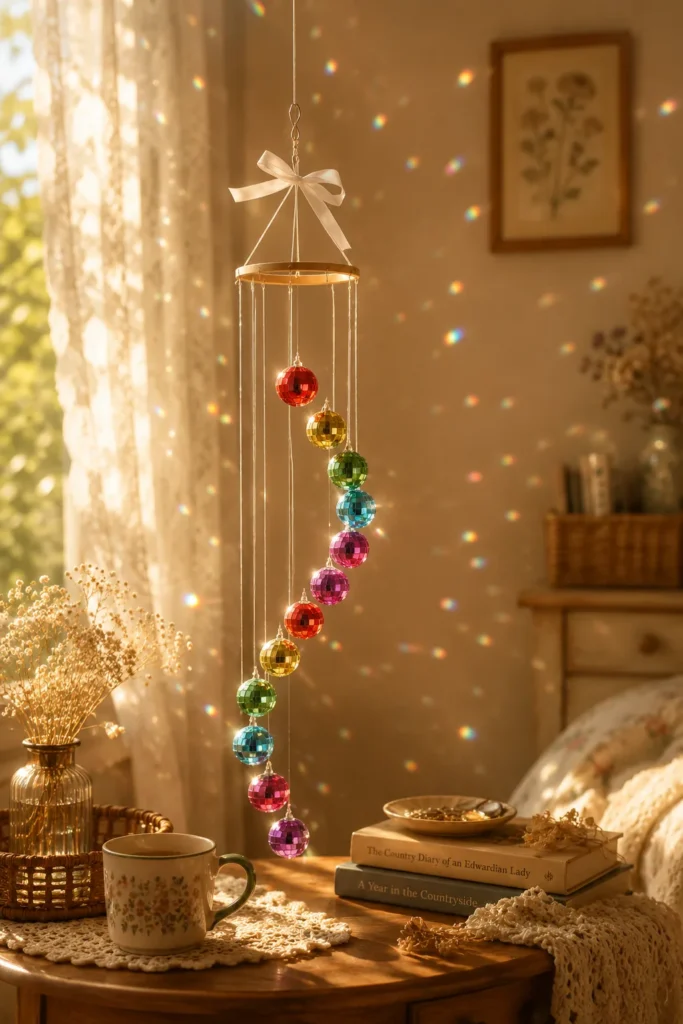The Rainbow Disco Ball Mobile